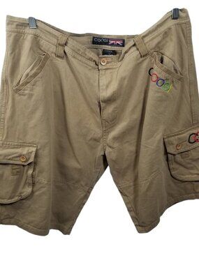 Vtg Coogi Australia Y2K Baggy Men's Khaki Cargo Shorts Sz 40